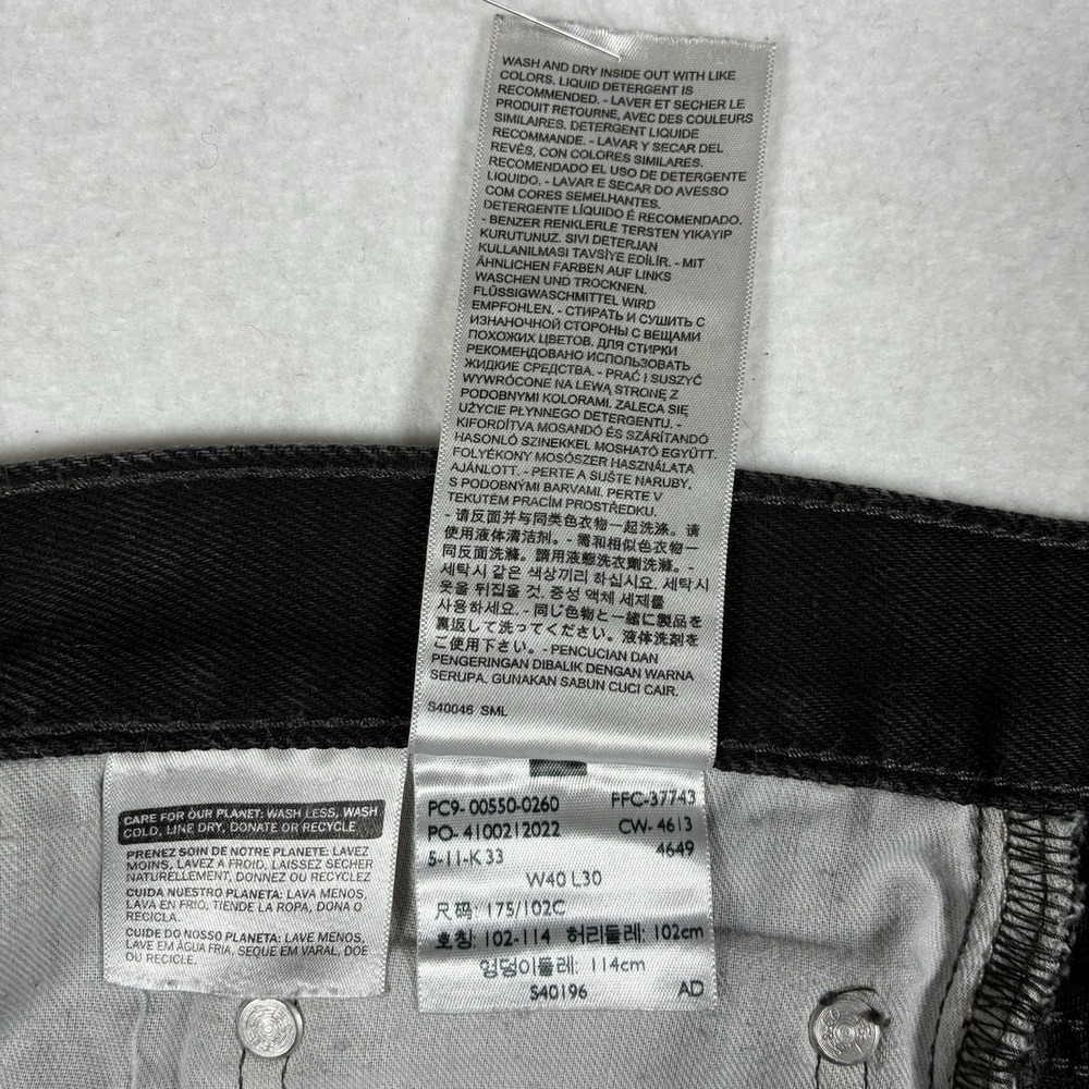 Levi's 550 Jeans Men's 40x30 Black Denim Relaxed Tapered Leg High Rise Workwear - Picture 15 of 15